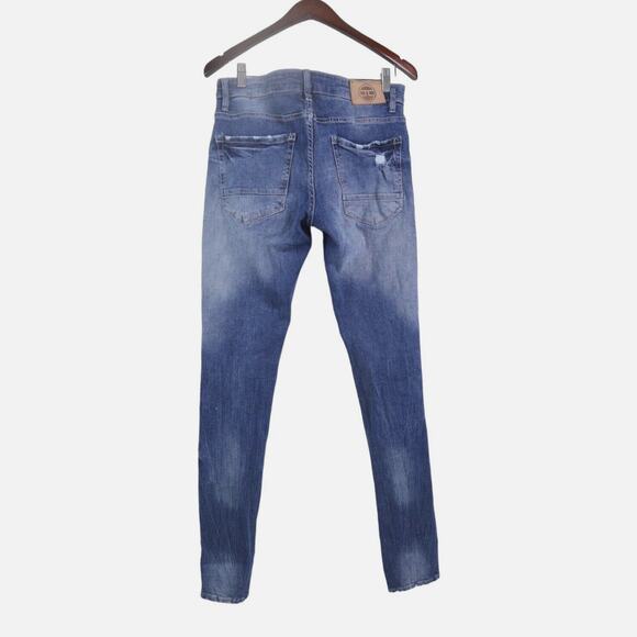 Jordan Craig Mens 32 X 34 Ross Skinny Jeans Distressed Blue - Picture 5 of 11